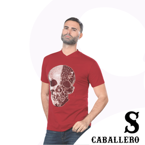 Camiseta color rojo/plata